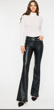 Kan Can Leather Flare Pants