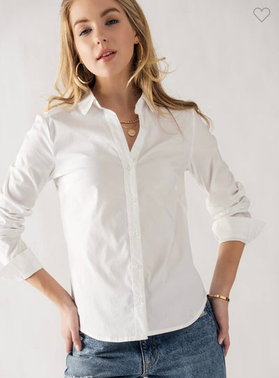 Classic White Long Sleeve Blouse