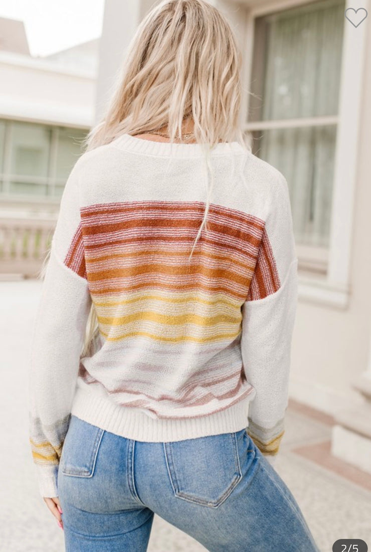 Long Sleeve Stripe Multicolor Shirt